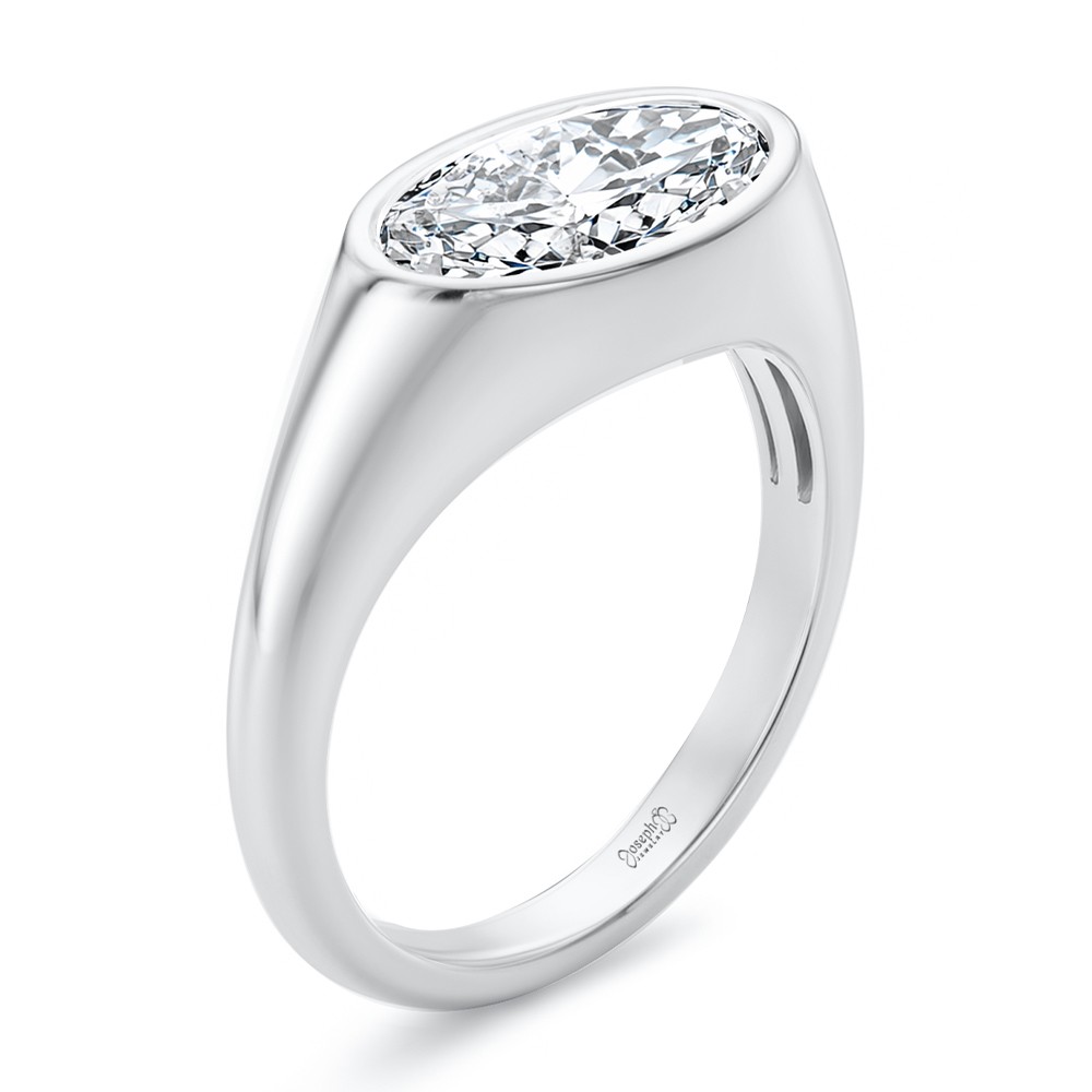 East West Moval Diamond Engagement Ring - Image
