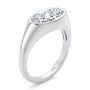 18k White Gold 18k White Gold East West Moval Diamond Engagement Ring - Three-Quarter View -  108341 - Thumbnail