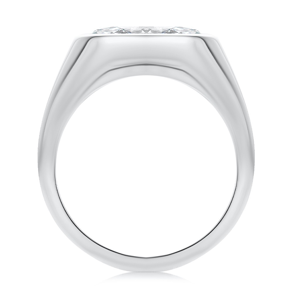 18k White Gold 18k White Gold East West Moval Diamond Engagement Ring - Front View -  108341