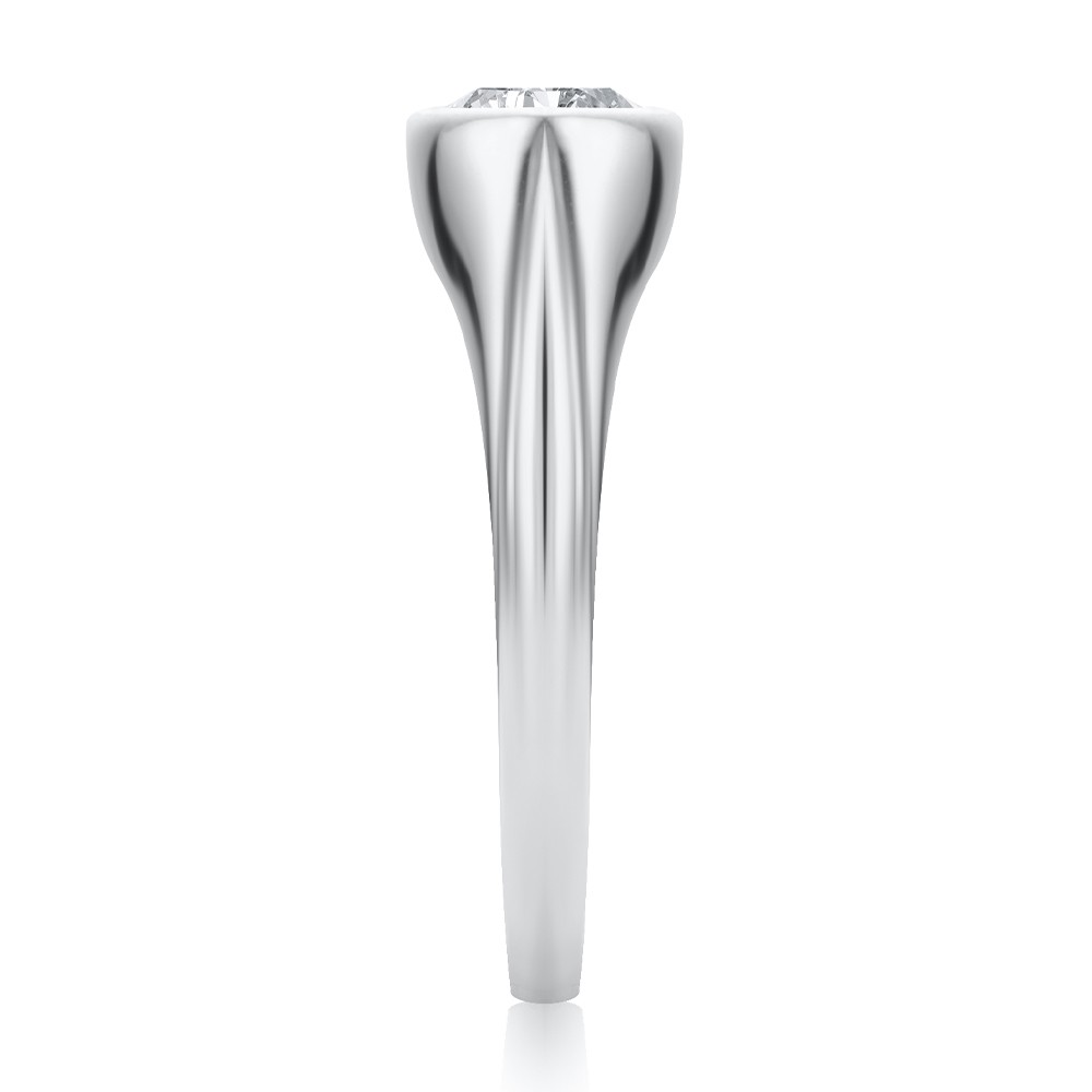 18k White Gold 18k White Gold East West Moval Diamond Engagement Ring - Side View -  108341