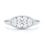 18k White Gold 18k White Gold East West Moval Diamond Engagement Ring - Top View -  108341 - Thumbnail