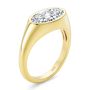 14k Yellow Gold East West Moval Diamond Engagement Ring - Three-Quarter View -  108341 - Thumbnail