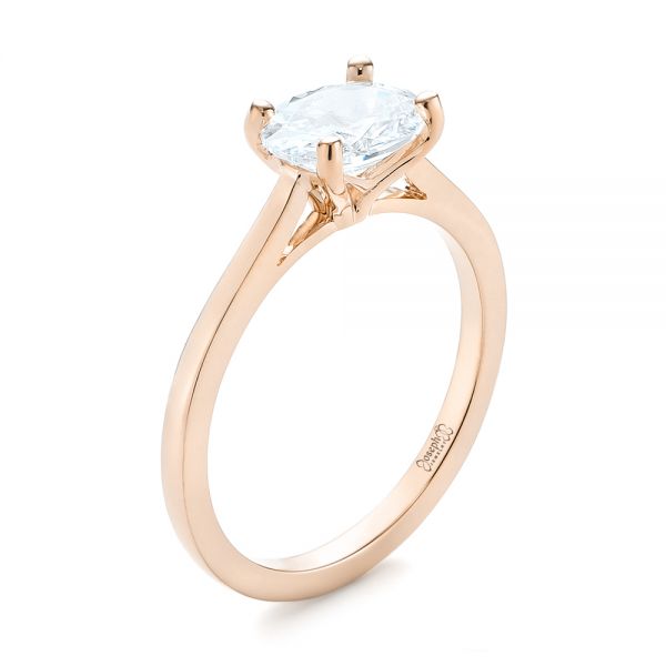 18k Rose Gold 18k Rose Gold East-west Solitaire Diamond Engagement Ring - Three-Quarter View -  104659
