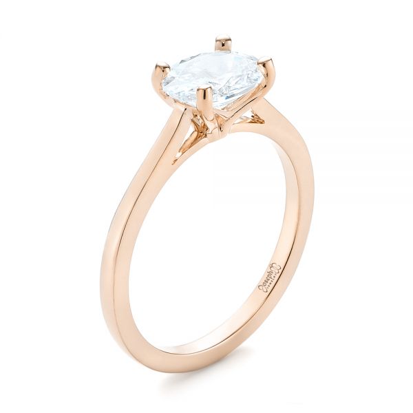 18k Rose Gold 18k Rose Gold East-west Solitaire Diamond Engagement Ring - Three-Quarter View - 104659