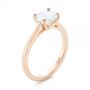 18k Rose Gold 18k Rose Gold East-west Solitaire Diamond Engagement Ring - Three-Quarter View -  104659 - Thumbnail