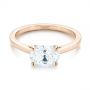 14k Rose Gold 14k Rose Gold East-west Solitaire Diamond Engagement Ring - Flat View -  104659 - Thumbnail