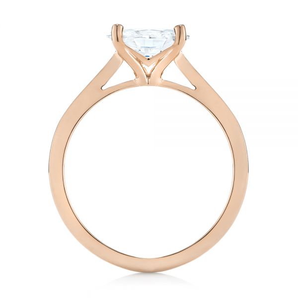 18k Rose Gold 18k Rose Gold East-west Solitaire Diamond Engagement Ring - Front View -  104659