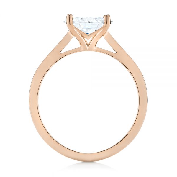 18k Rose Gold 18k Rose Gold East-west Solitaire Diamond Engagement Ring - Front View - 104659