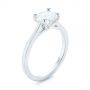 18k White Gold 18k White Gold East-west Solitaire Diamond Engagement Ring - Three-Quarter View -  104659 - Thumbnail