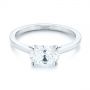 18k White Gold 18k White Gold East-west Solitaire Diamond Engagement Ring - Flat View -  104659 - Thumbnail