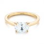 14k Yellow Gold East-west Solitaire Diamond Engagement Ring - Flat View -  104659 - Thumbnail