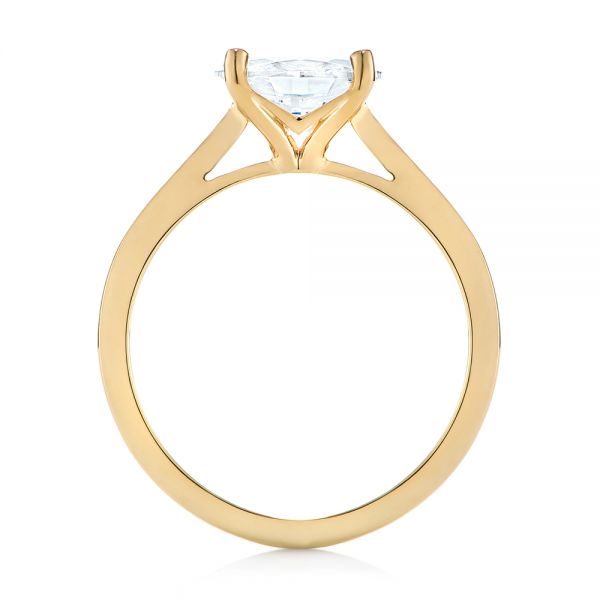 18k Yellow Gold 18k Yellow Gold East-west Solitaire Diamond Engagement Ring - Front View -  104659