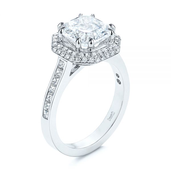 Edgeless Pave Asscher Diamond Halo Engagement Ring - reference design
