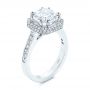 18k White Gold Edgeless Pave Asscher Diamond Halo Engagement Ring - Three-Quarter View -  105518 - Thumbnail
