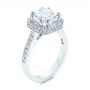 14k White Gold 14k White Gold Edgeless Pave Asscher Diamond Halo Engagement Ring - Three-Quarter View -  105518 - Thumbnail