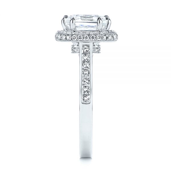  Platinum Platinum Edgeless Pave Asscher Diamond Halo Engagement Ring - Side View -  105518 - Thumbnail