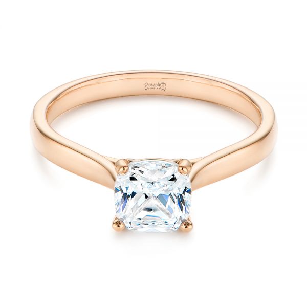 14k Rose Gold 14k Rose Gold Elegant Solitaire Engagement Ring - Flat View -  105650
