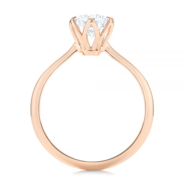14k Rose Gold Elegant Solitaire Engagement Ring - Front View - 103295