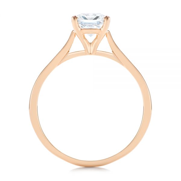 18k Rose Gold 18k Rose Gold Elegant Solitaire Engagement Ring - Front View -  105650