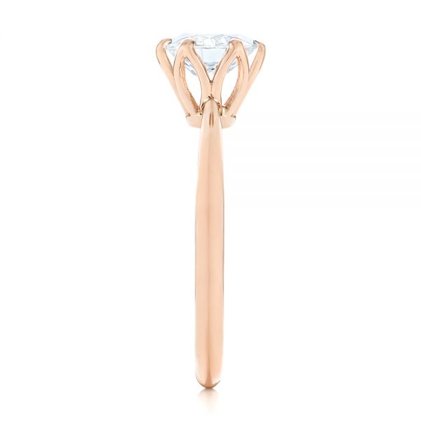 14k Rose Gold Elegant Solitaire Engagement Ring - Side View - 103295
