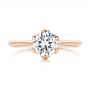 18k Rose Gold 18k Rose Gold Elegant Solitaire Engagement Ring - Top View -  103295 - Thumbnail