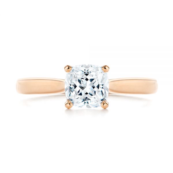 18k Rose Gold 18k Rose Gold Elegant Solitaire Engagement Ring - Top View -  105650