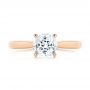 18k Rose Gold 18k Rose Gold Elegant Solitaire Engagement Ring - Top View -  105650 - Thumbnail