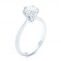14k White Gold 14k White Gold Elegant Solitaire Engagement Ring - Three-Quarter View -  103299 - Thumbnail