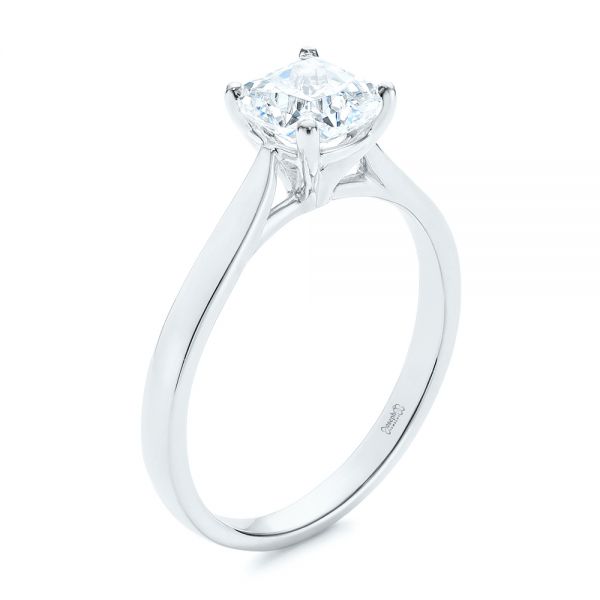 14k White Gold 14k White Gold Elegant Solitaire Engagement Ring - Three-Quarter View -  105650