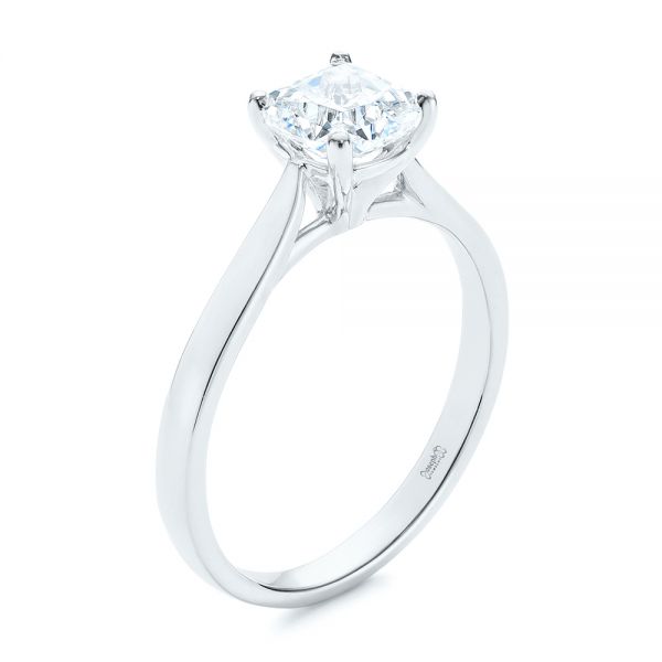  Platinum Platinum Elegant Solitaire Engagement Ring - Three-Quarter View -  105650