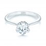 18k White Gold 18k White Gold Elegant Solitaire Engagement Ring - Flat View -  103295 - Thumbnail