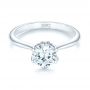 14k White Gold 14k White Gold Elegant Solitaire Engagement Ring - Flat View -  103299 - Thumbnail