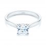 14k White Gold 14k White Gold Elegant Solitaire Engagement Ring - Flat View -  105650 - Thumbnail