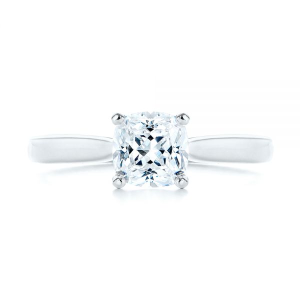 14k White Gold 14k White Gold Elegant Solitaire Engagement Ring - Top View -  105650