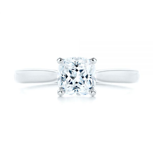 18k White Gold 18k White Gold Elegant Solitaire Engagement Ring - Top View -  105650