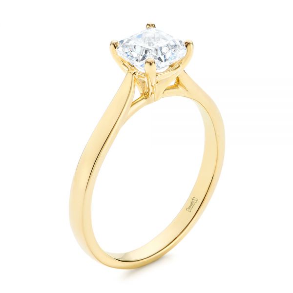 14k Yellow Gold Elegant Solitaire Engagement Ring - Three-Quarter View -  105650
