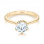 14k Yellow Gold 14k Yellow Gold Elegant Solitaire Engagement Ring - Flat View -  103295 - Thumbnail
