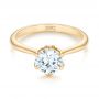 14k Yellow Gold 14k Yellow Gold Elegant Solitaire Engagement Ring - Flat View -  103295 - Thumbnail