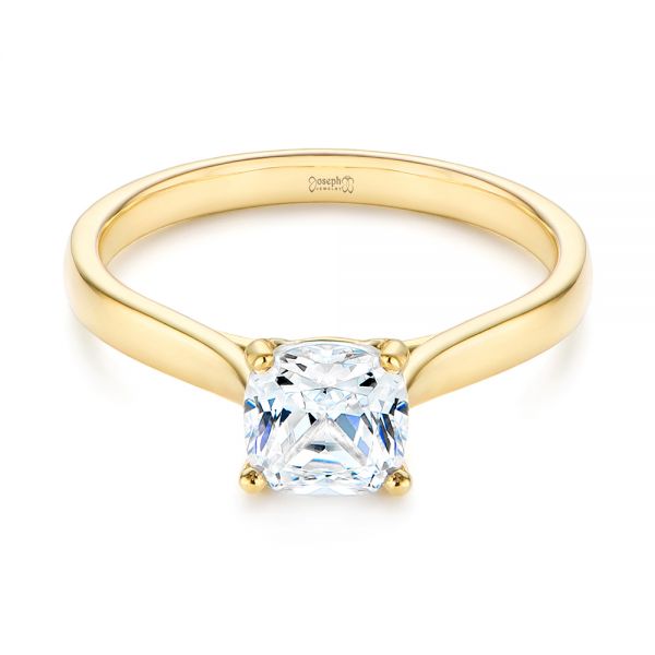 14k Yellow Gold Elegant Solitaire Engagement Ring - Flat View - 105650