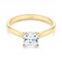 14k Yellow Gold Elegant Solitaire Engagement Ring - Flat View -  105650 - Thumbnail