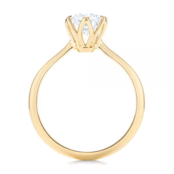 14k Yellow Gold Elegant Solitaire Engagement Ring - Front View -  103299