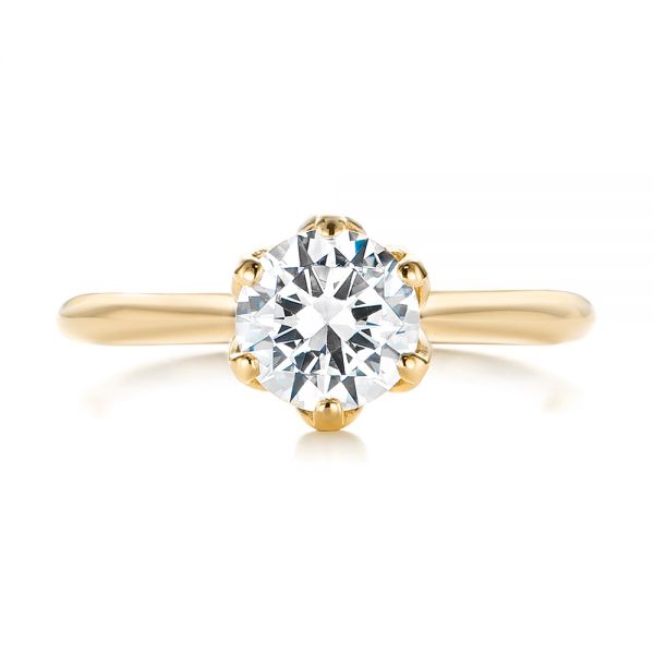 14k Yellow Gold 14k Yellow Gold Elegant Solitaire Engagement Ring - Top View -  103295