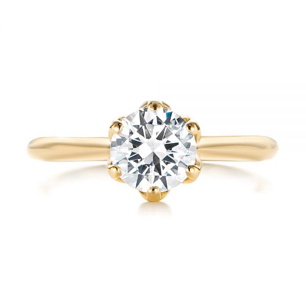 14k Yellow Gold 14k Yellow Gold Elegant Solitaire Engagement Ring - Top View - 103295