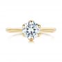 14k Yellow Gold Elegant Solitaire Engagement Ring - Top View -  103299 - Thumbnail
