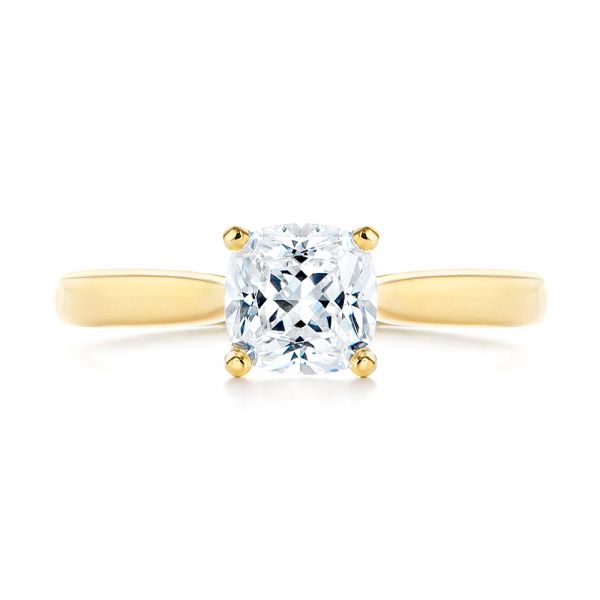 14k Yellow Gold Elegant Solitaire Engagement Ring - Top View -  105650