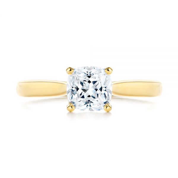 14k Yellow Gold Elegant Solitaire Engagement Ring - Top View - 105650