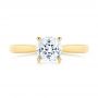 14k Yellow Gold Elegant Solitaire Engagement Ring - Top View -  105650 - Thumbnail