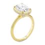14k Yellow Gold Elongated Cushion Cut Diamond and Hidden Halo Engagement Ring - Three-Quarter View -  108358 - Thumbnail