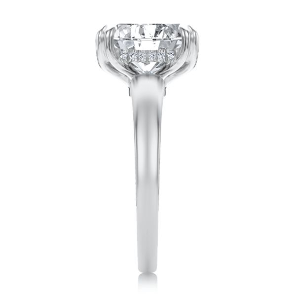  Platinum And Platinum Platinum And Platinum Elongated Cushion Cut And Hidden Halo Diamond Engagement Ring - Side View -  108328 - Thumbnail