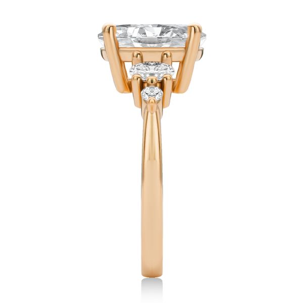 14k Rose Gold 14k Rose Gold Elongated Cushion Cut With Diamond Accents Engagement Ring - Side View -  108312 - Thumbnail